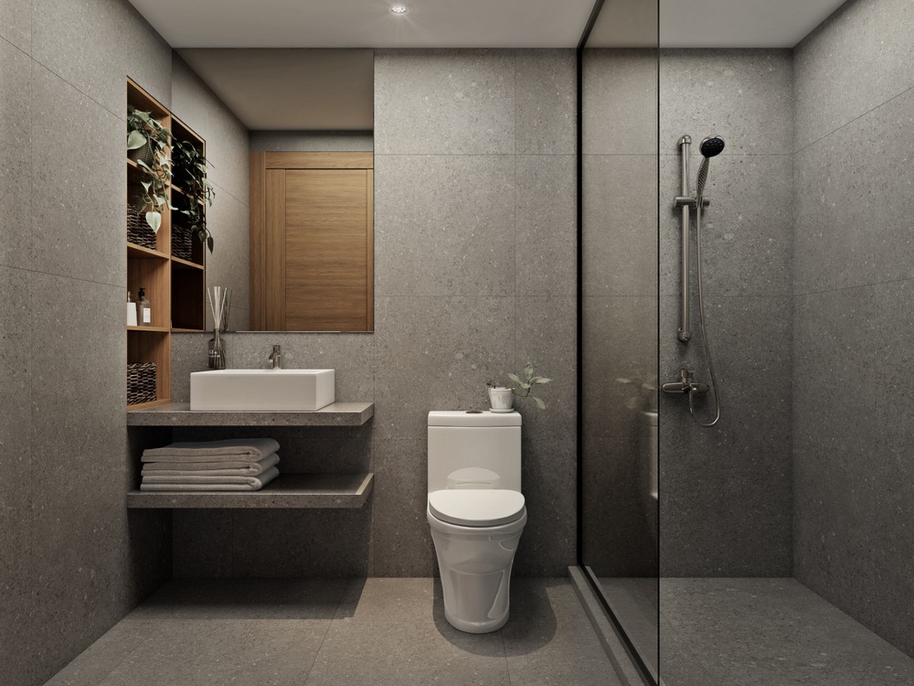 Toilet,In,Modern,Bathroom,Interior,3d,Render